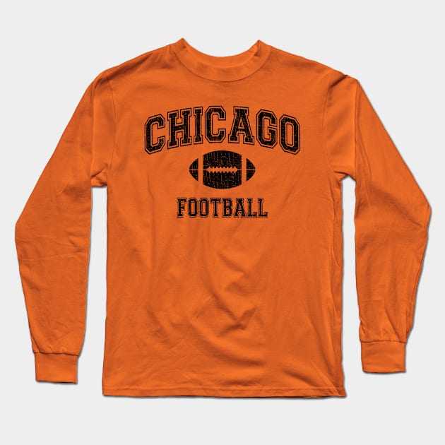American Football Sport Design  Chicago Football - distressed Long Sleeve T-Shirt by Webdango